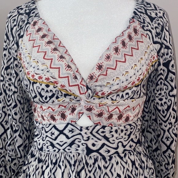 Angie Boho Ikat Knot Front Peekaboo Dress - Picture 2 of 16